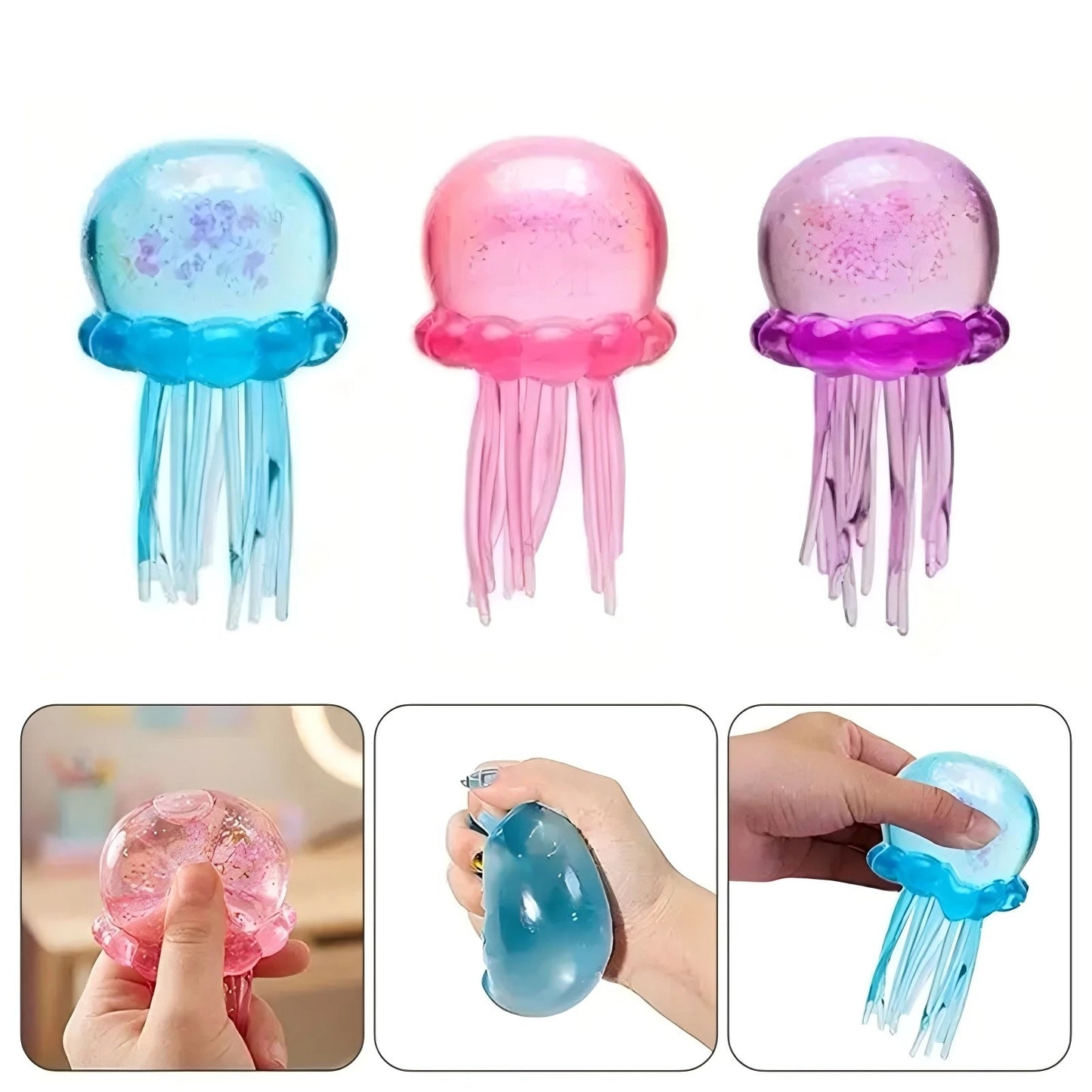 Trending Nee Doh Jellyfish & Cube Squish Toy, Soft Jelly Squeeze Stress Relief Fidget Toy, Sensory NeeDoh for Kids & Adults
