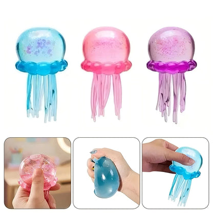 Trending Nee Doh Jellyfish & Cube Squish Toy, Soft Jelly Squeeze Stress Relief Fidget Toy, Sensory NeeDoh for Kids & Adults